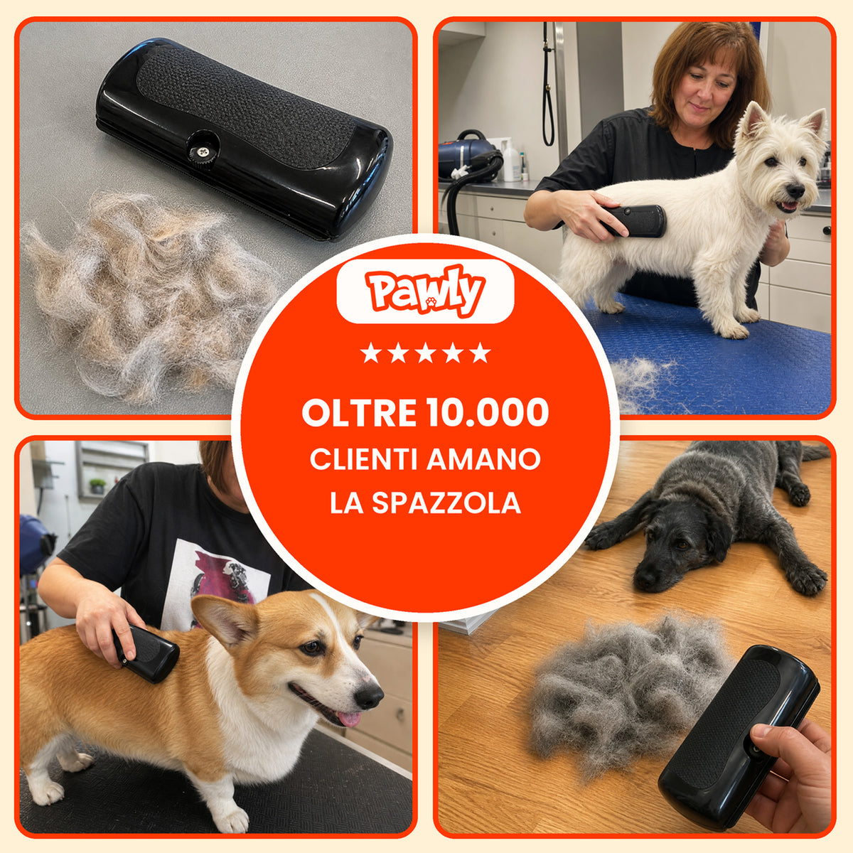 Pawly SoftGroom – Spazzola Districante per Cani e Gatti