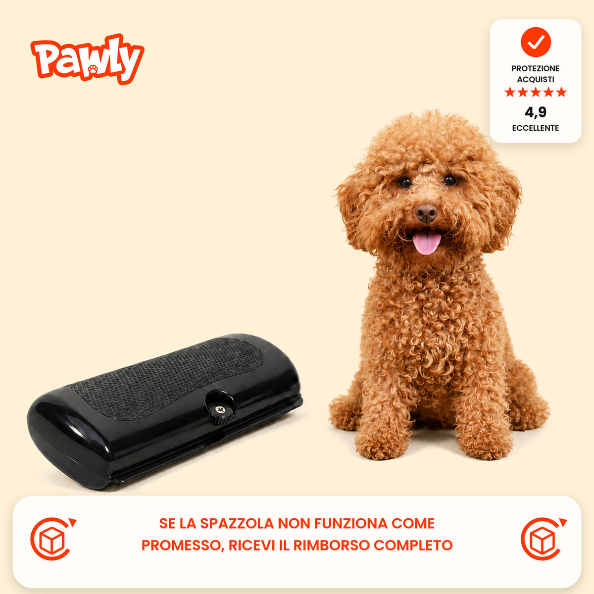 Pawly SoftGroom – Spazzola Districante per Cani e Gatti