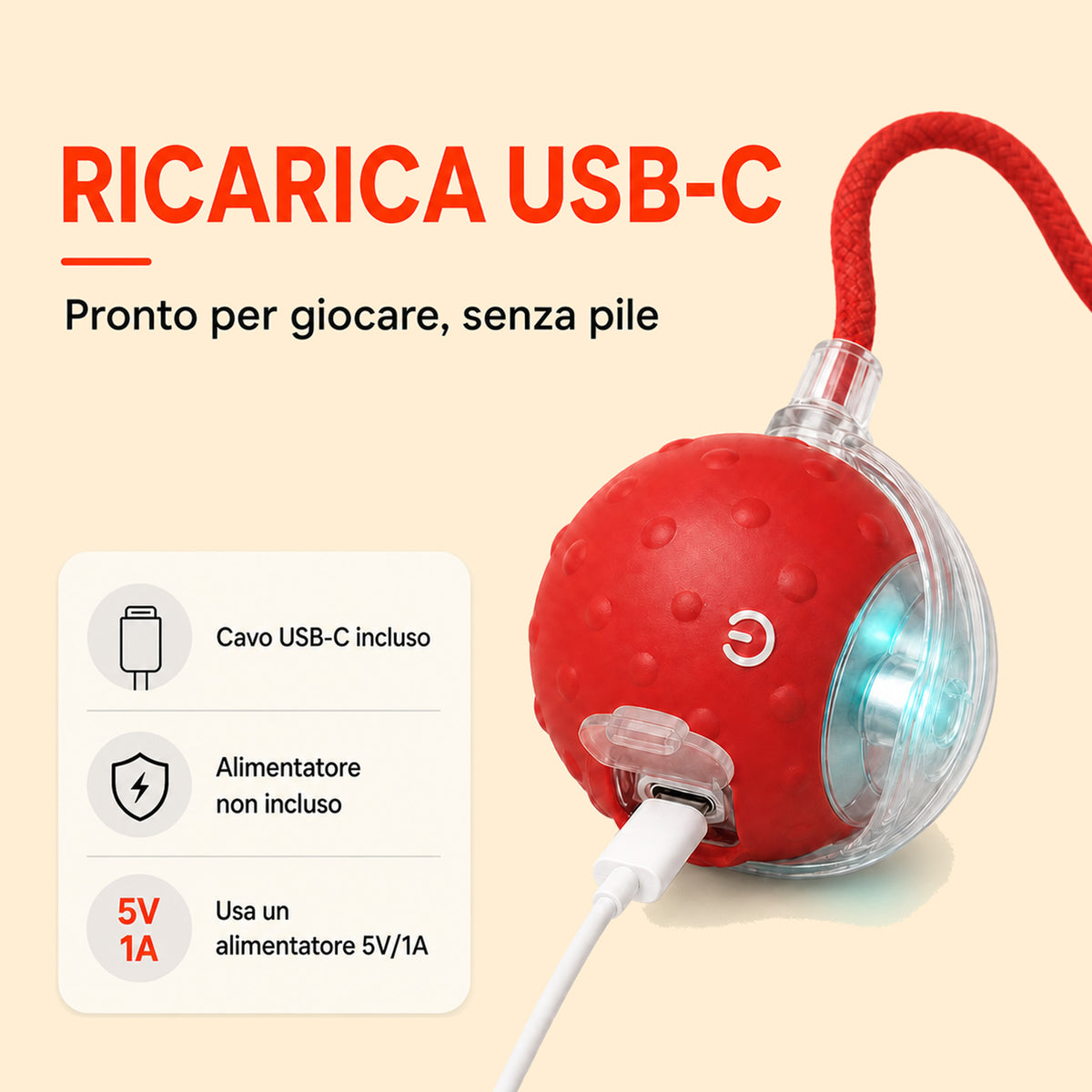 Pawly PlayBall  Palla Interattiva per Cani e Gatti